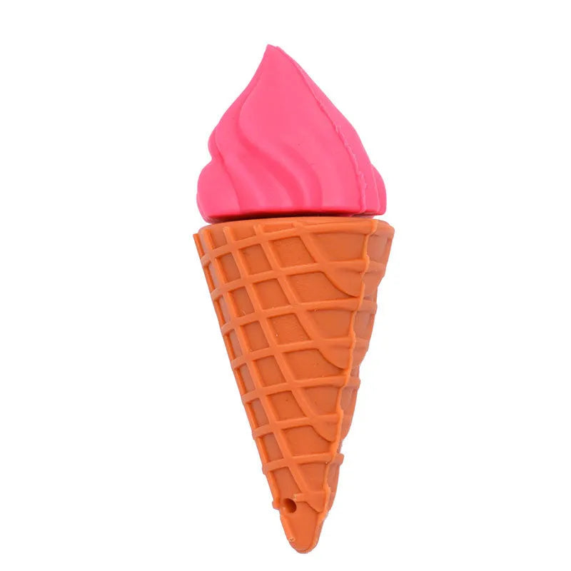 Pink mini ice cream topper USB flash drive on a white background.