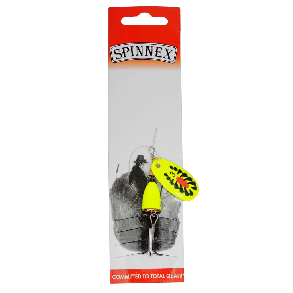 R composite metal fishing lure with a rotating sequin and copper bell in various metallic colours.