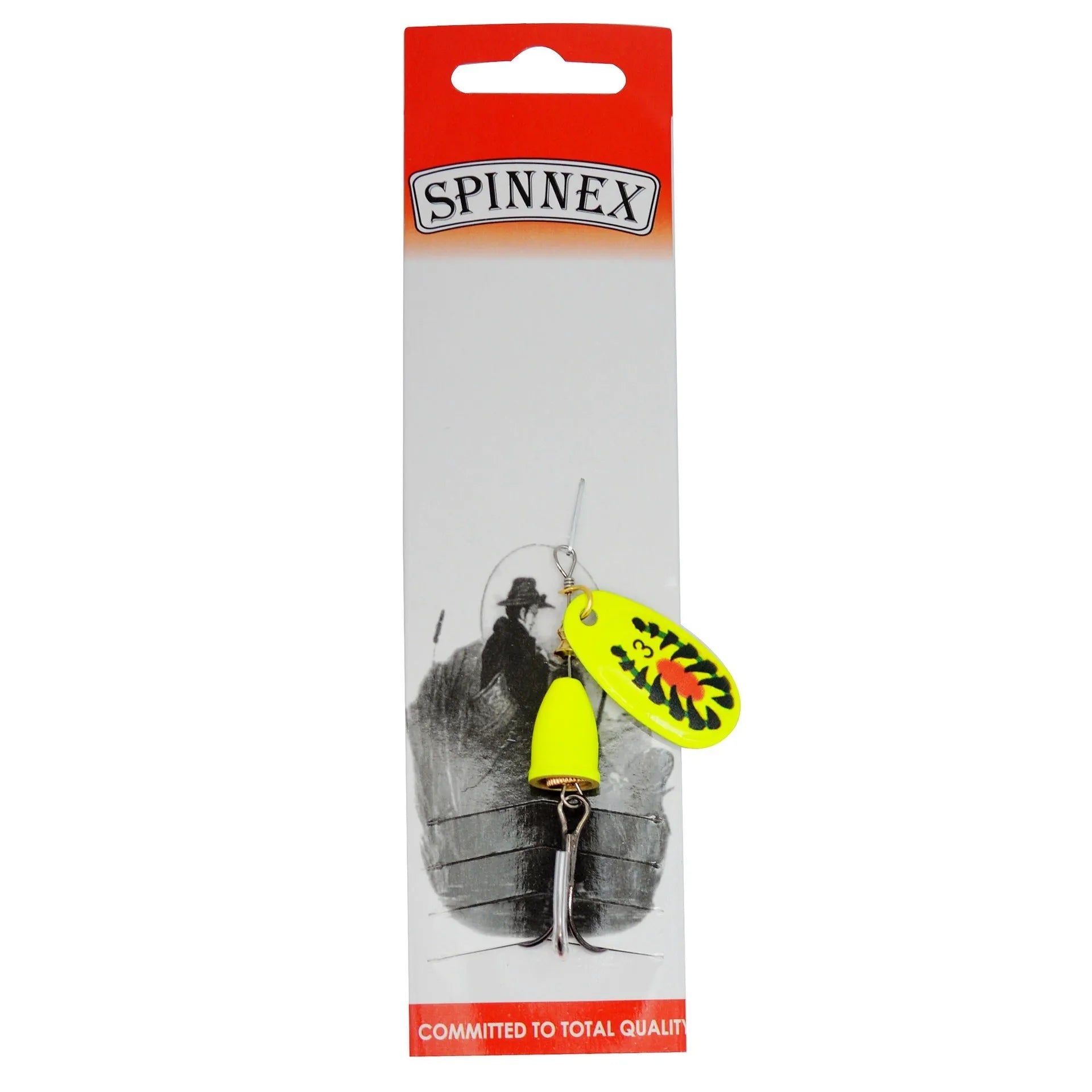 R composite metal fishing lure with a rotating sequin and copper bell in various metallic colours.