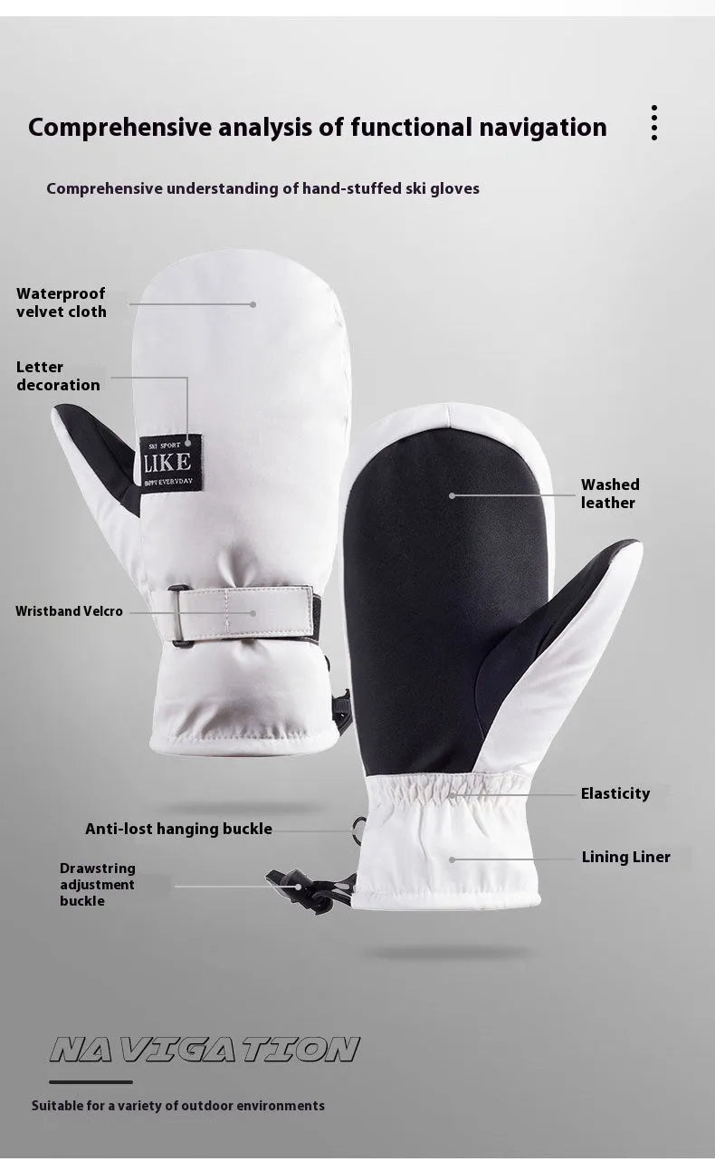 Black touch screen cycling gloves with waterproof windproof features for winter riding