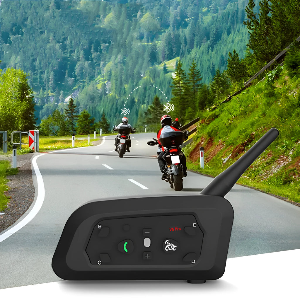 V6pro motorcycle helmet Bluetooth intercom unit with mounting hardware