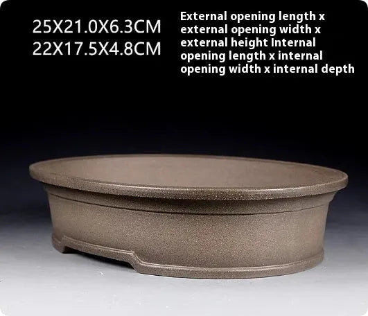 Handmade purple sand oval bonsai flower pot antique design for succulents