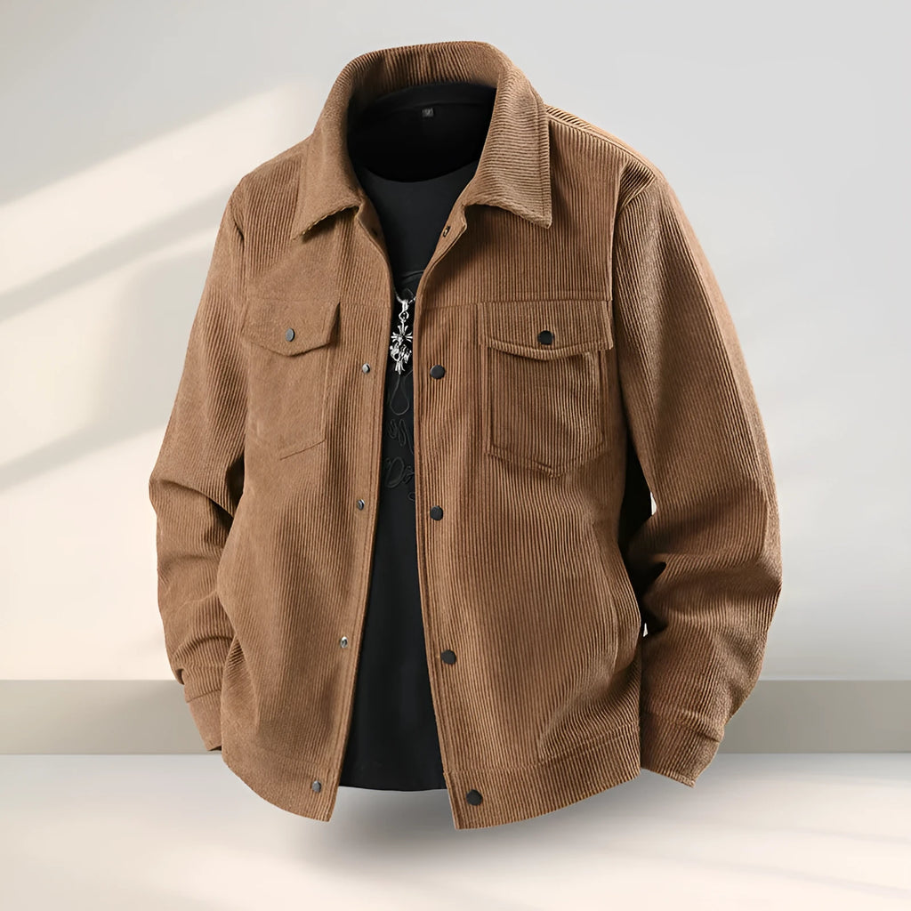 Men's slim fit coat in black, coffee, green, or white colours with plus sizing up to 3XL