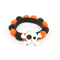 Halloween pet collar with fur ball decoration in pumpkin, pirate, bow, skull and witch designs