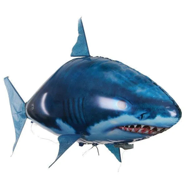 Large remote control inflatable shark balloon floating indoors with infrared controller