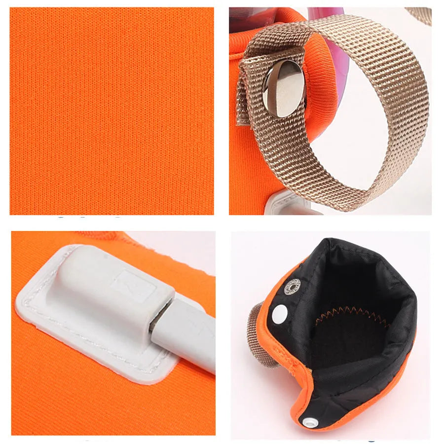 Blue USB baby bottle warmer showing cotton sleeve and power connection for milk feeding