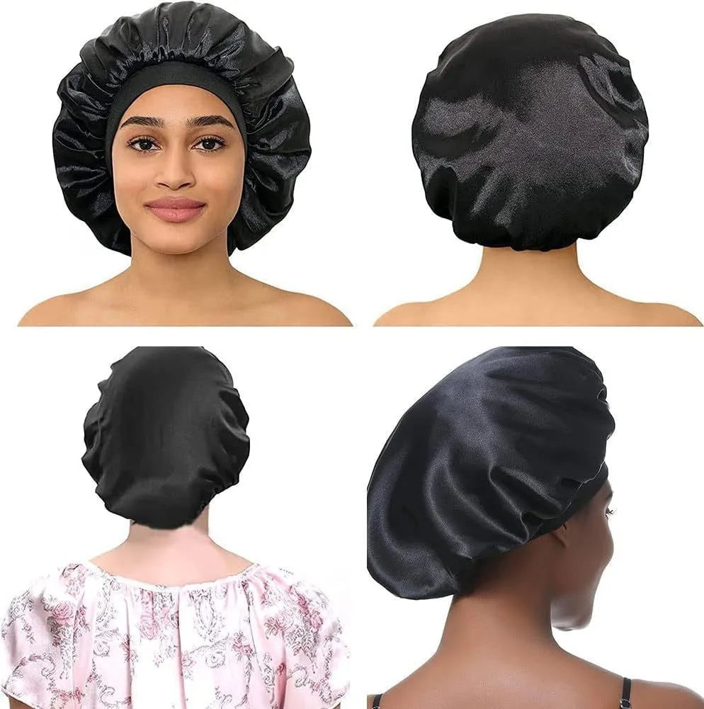 Wide-brimmed knitted tie dye polyester headscarf for women with high elastic fit, flat top, and sunshade function