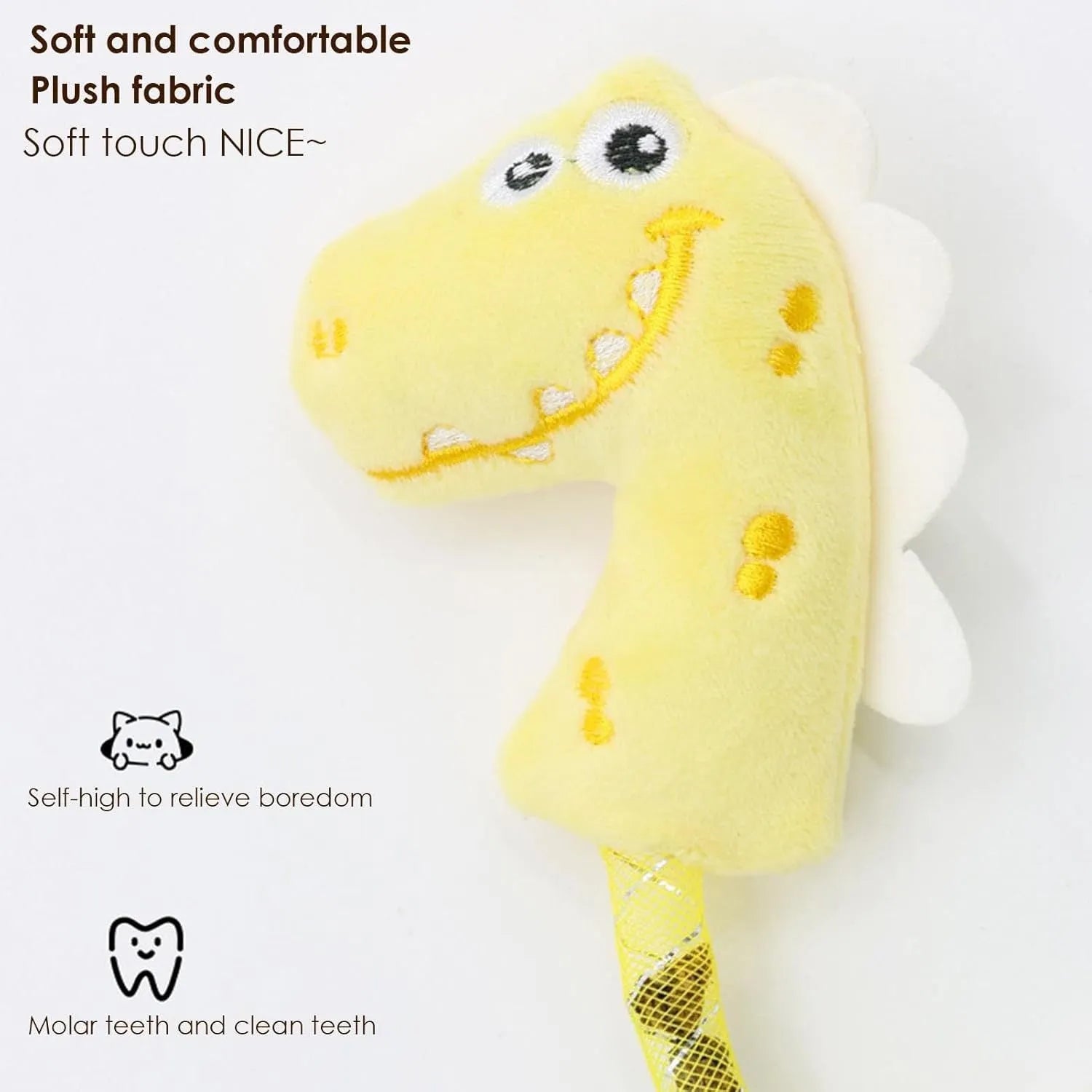 Four interactive cat toys including catnip rope, springs, plush mouse, fish, and bunny on white background