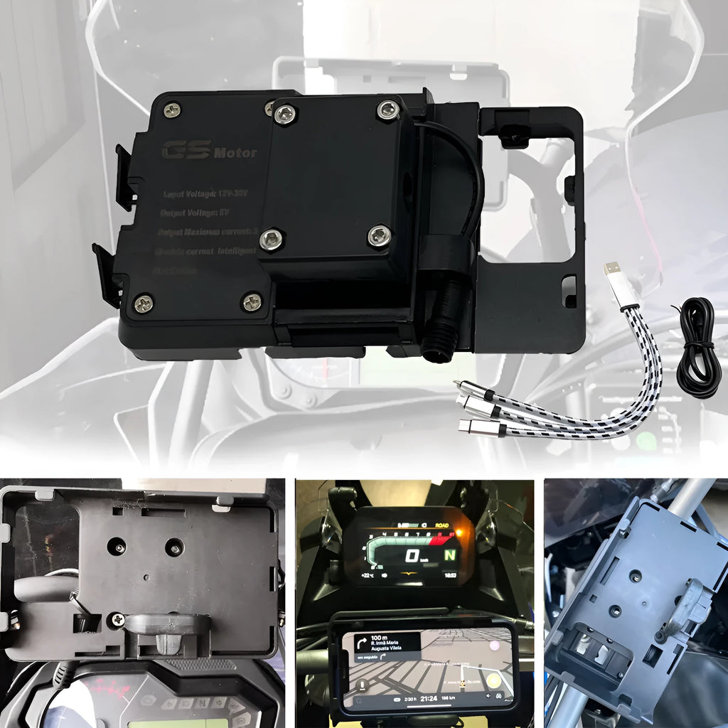 Black ABS plastic phone navigation bracket for BMW R1200GS R1250GS motorcycle