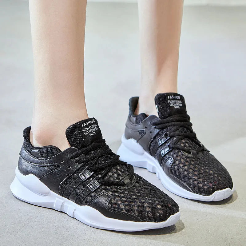 Casual hollow mesh sneaker with breathable design and EVA sole for summer wear