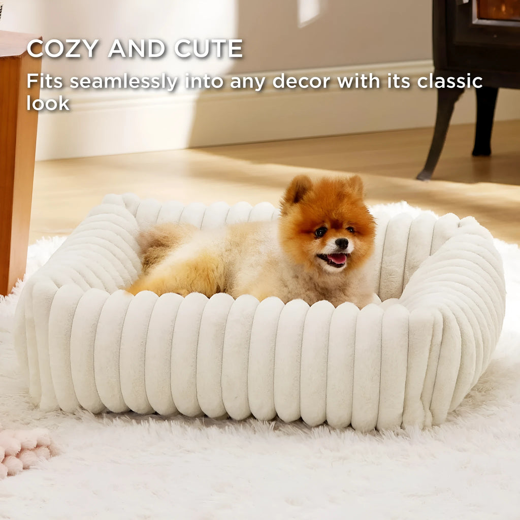 Pet bed cushion for dogs and cats in beige, coffee, gray, pink, or white colours