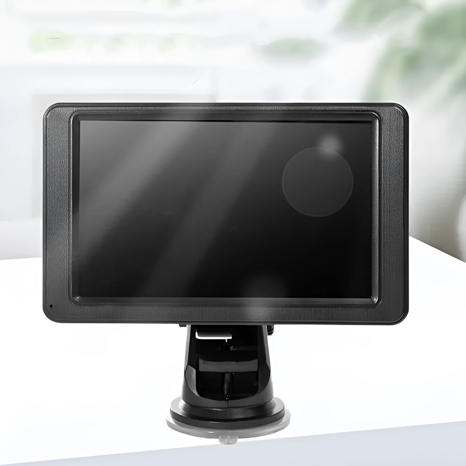 7-inch vehicle MP5 player with LCD screen and mounting bracket on black background