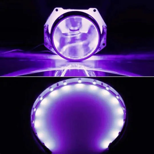 25-inch LED headlight 76mm round aviation aluminium alloy IP55 for cars in white colour.