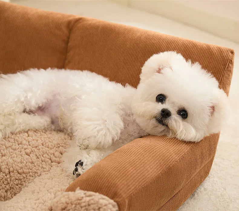 Four season pet kennel bed with removable cushion in three sizes for small medium dogs and cats