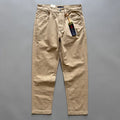 Men's straight-leg American retro cotton trousers in grey, army green or khaki colours