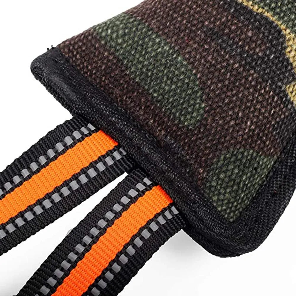 55cm long reflective yellow edge jute dog bite stick training toy
