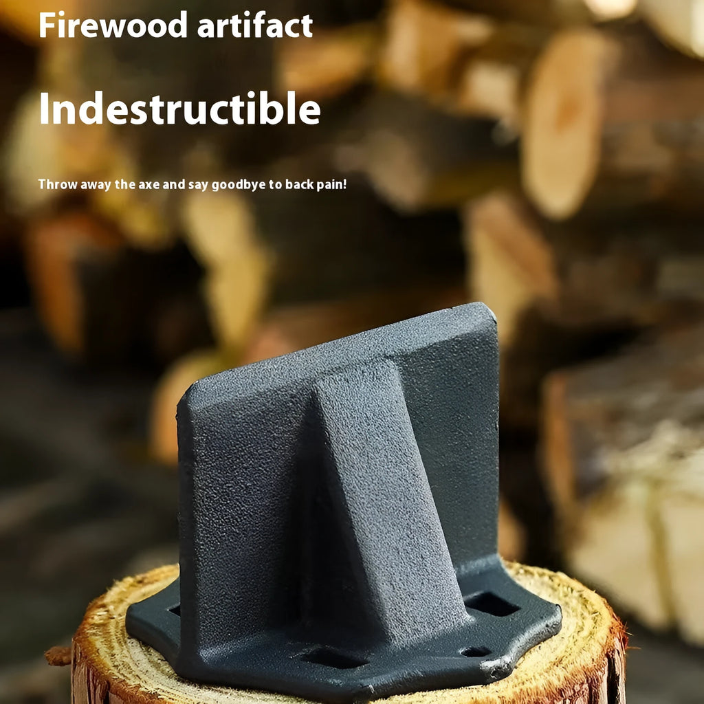 Small square cast iron wood splitter tool for household outdoor use