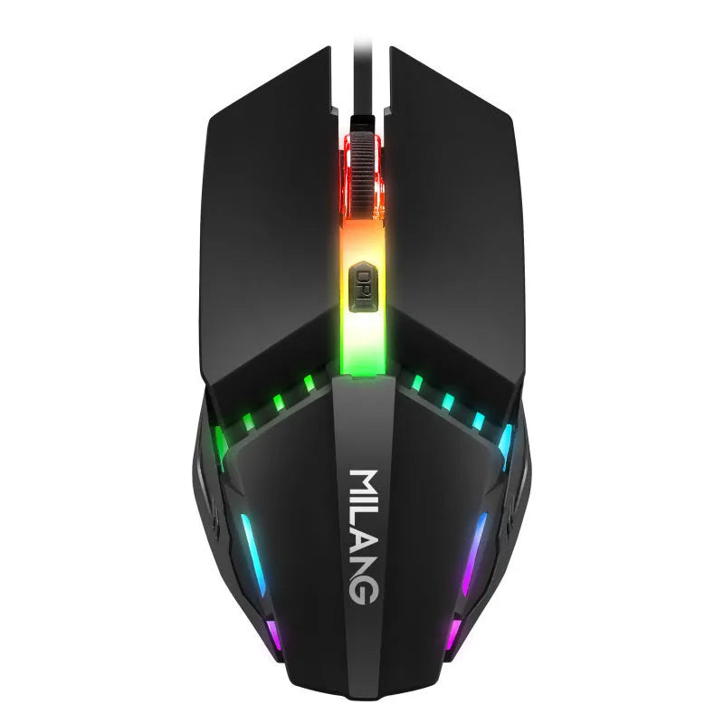 Single-handed mechanical keyboard and mouse set with ABS plastic construction and USB cable