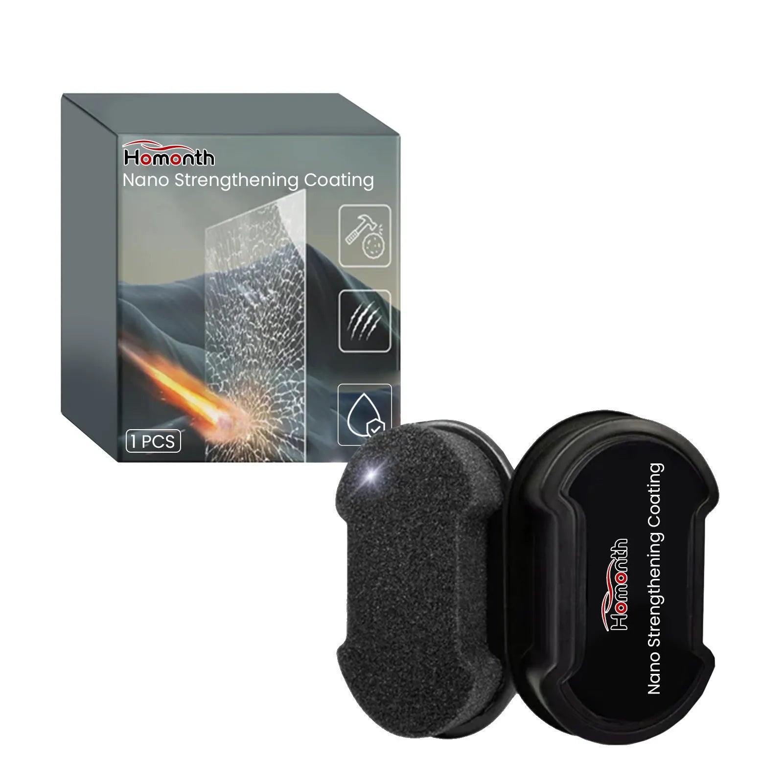 Hydrophobic car cleaning sponge for windshield and window brightening with portable reinforced design