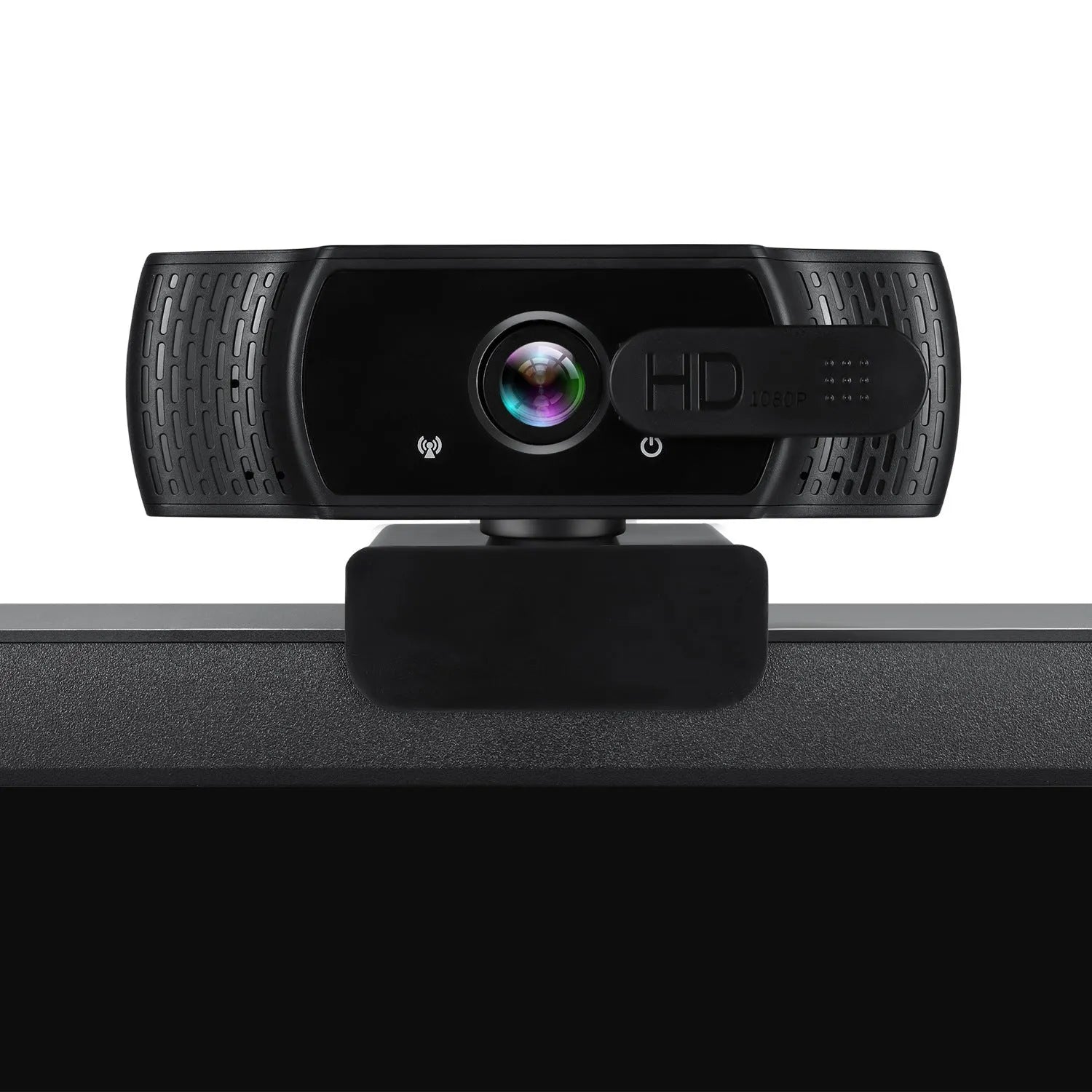 Black USB computer camera with universal clip for laptops and monitors