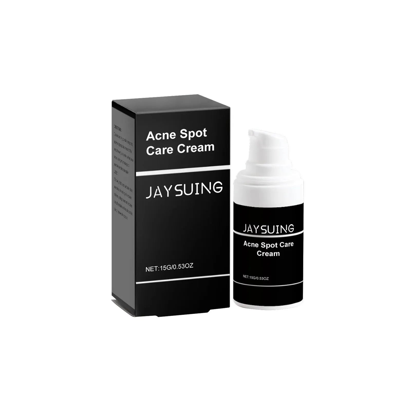 15g tube of acne cream with plant-based ingredients including mint leaf and tea tree oil