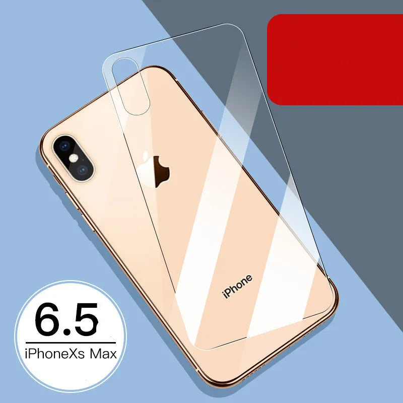 iPhone 11 Pro Max tempered glass screen protector with rear film showing 10D explosion-proof edges.