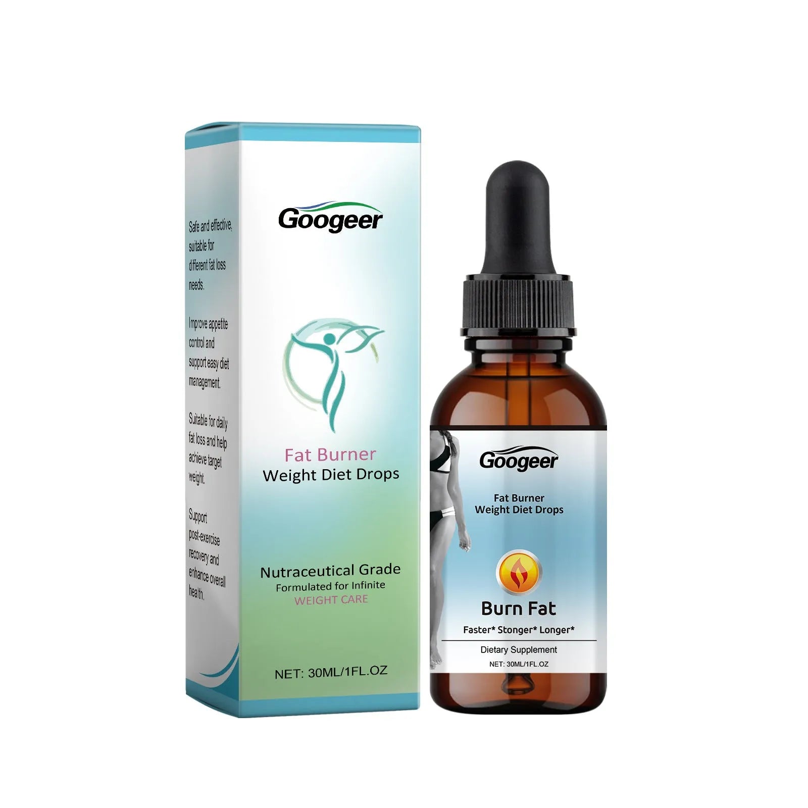 Googeer fat burner weight diet drops in 30ml bottle, essential oil for body treatment