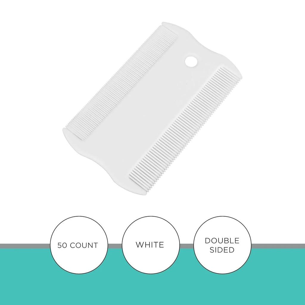 Double-sided plastic flea comb for pets with dense teeth and 0.85 cm by 5 cm dimensions