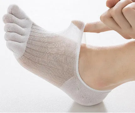 Modal cotton five-finger ultra-thin breathable boat socks in black colour option