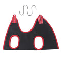 Pet grooming hammock with hanging restraint system for cat nail trimming and bath procedures