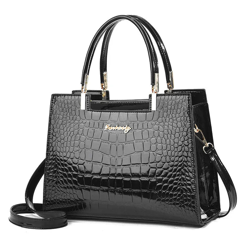 Women's one-shoulder handbag in horizontal square suitcase shape made from medium-hard PU leather