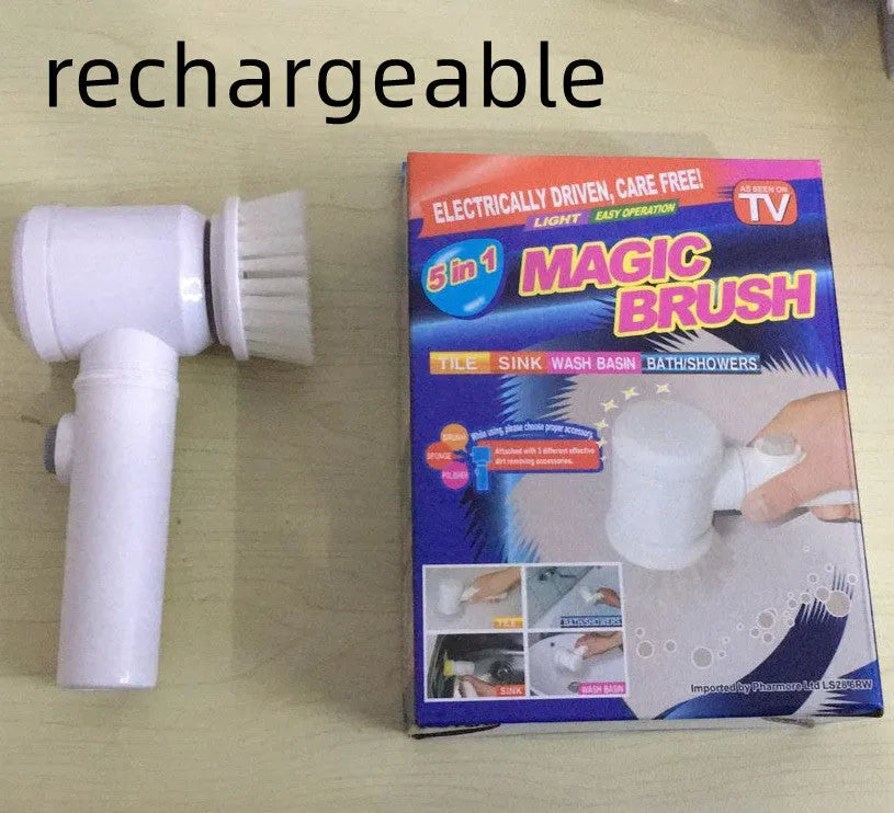 White Magic Brush electric cleaning brush with three interchangeable brush heads for household cleaning