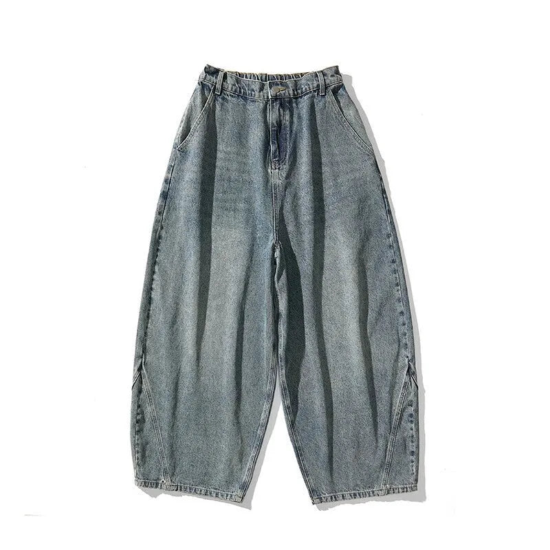 Men's plus size wide leg jeans in cotton denim available in three colours