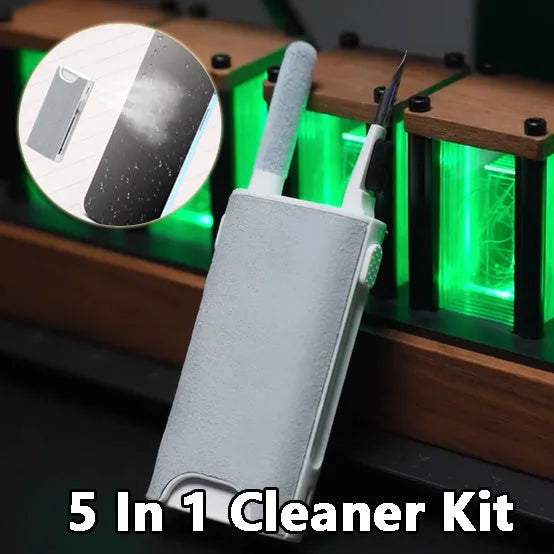 5-in-1 digital device cleaning kit with flocking sponge, brush and metal pen tip