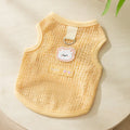 Cat wearing bear patch knitted clothing with hollowed-out breathable design in blue colour