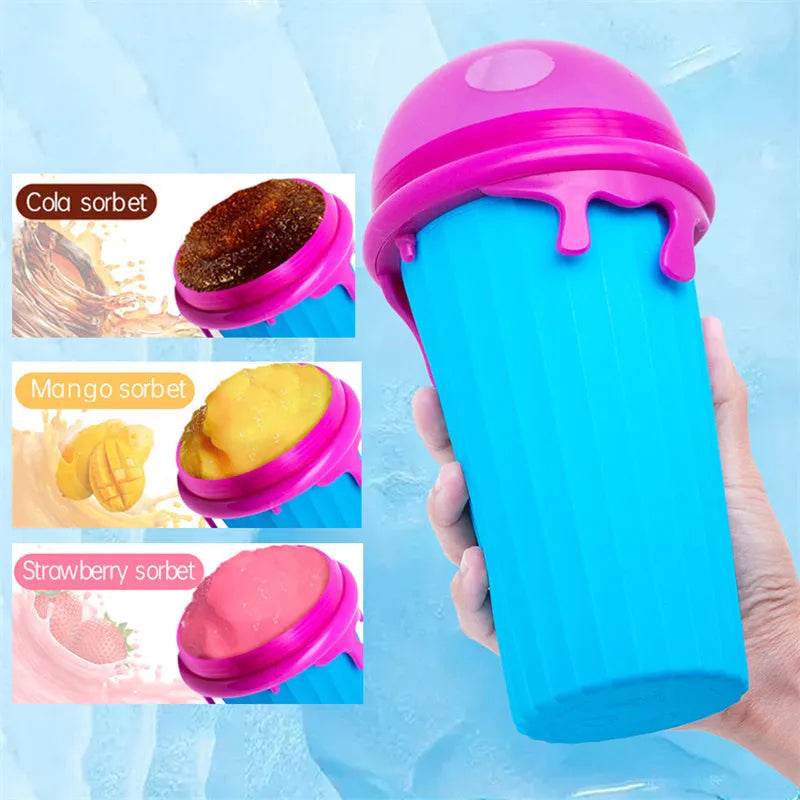 500ml blue quick-freeze slushy maker cup for homemade smoothies
