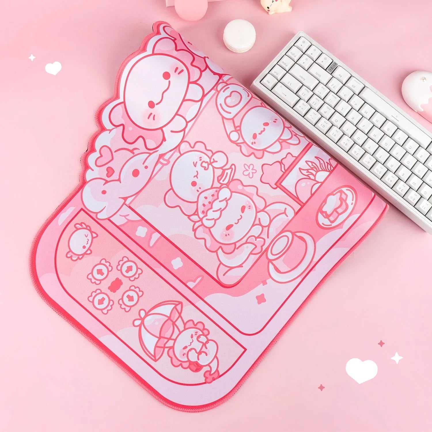 Hexagonal dragon crane machine pattern large cloth mouse pad measuring 75×40cm