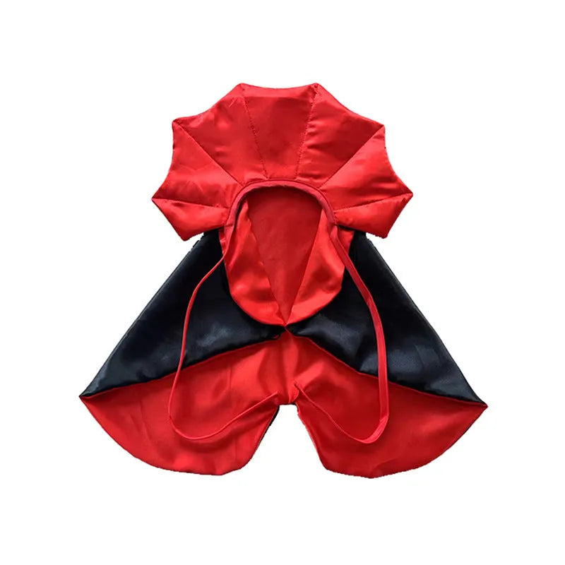 Halloween pet bat cloak and hat costume set for dogs and cats in red or purple