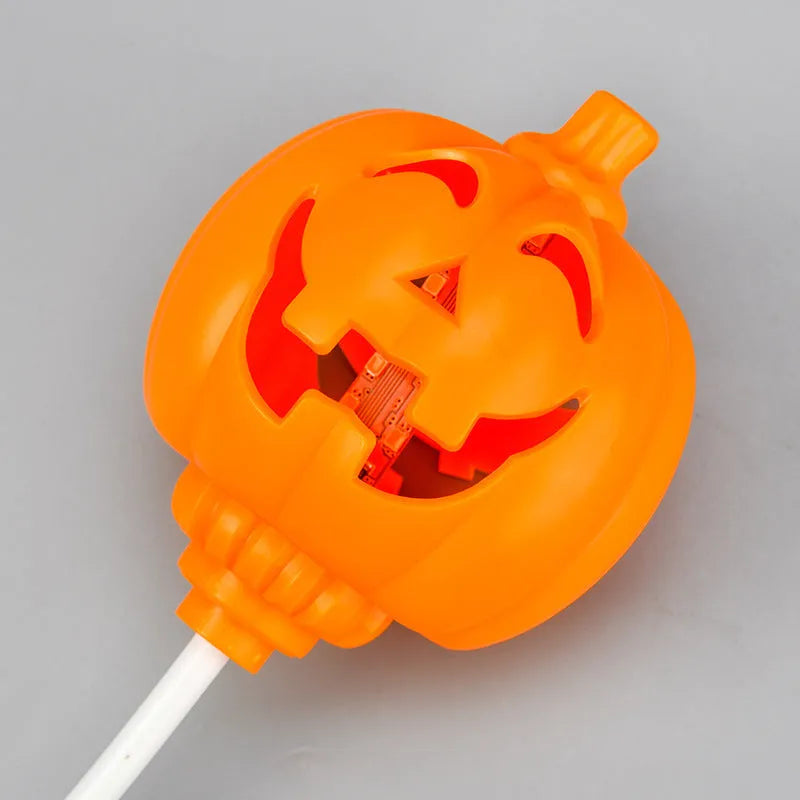 USB rechargeable plastic pumpkin lamp with yellow or purple light option