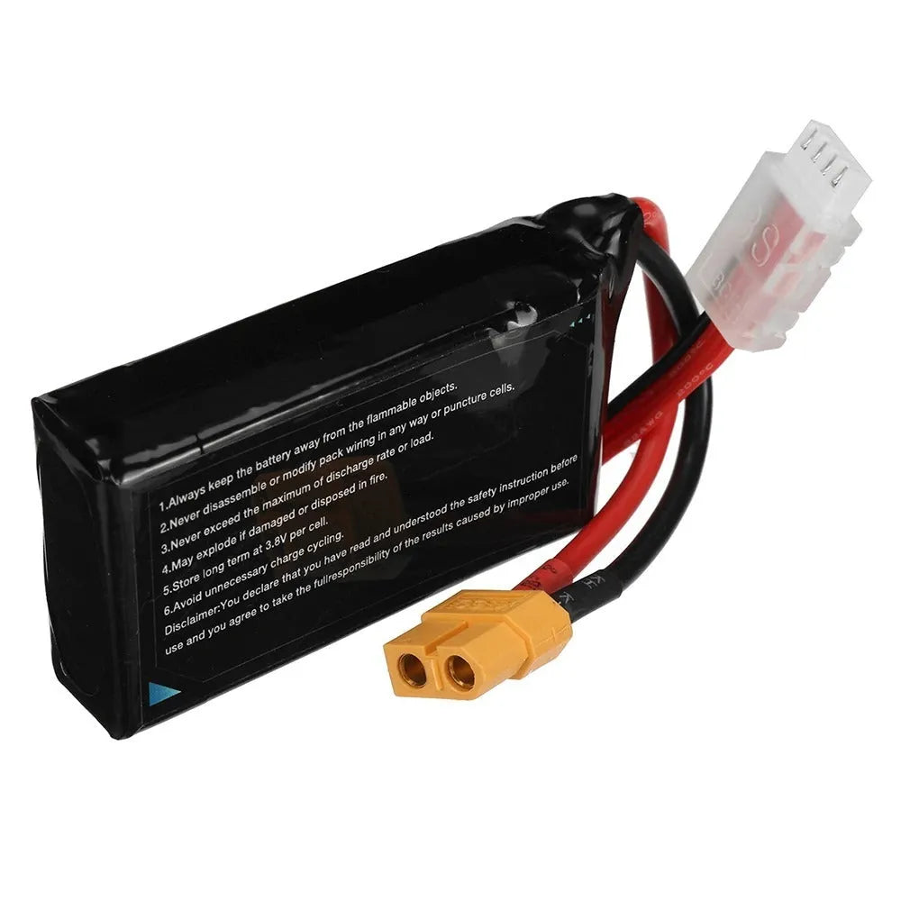 7.4V 1200mAh RC lithium battery with T-plug connector for model cars