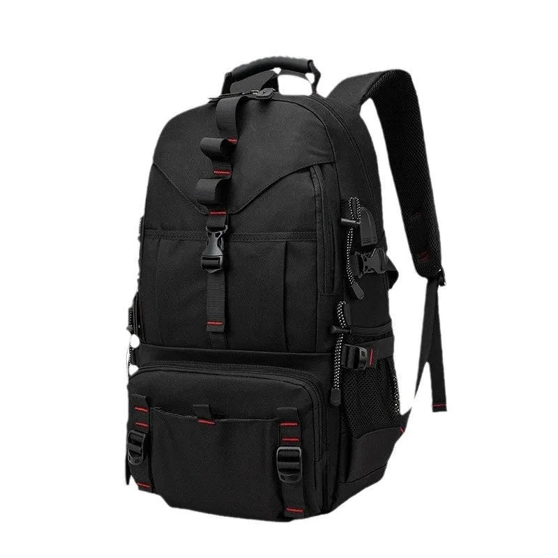 Men's waterproof Oxford cloth hiking backpack in camouflage colour with air pillow belt.