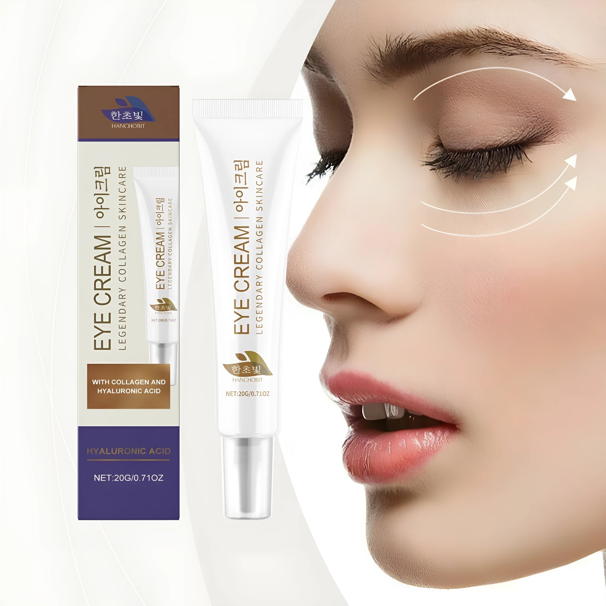 20g jar of collagen and hyaluronic acid eye cream for under-eye moisture