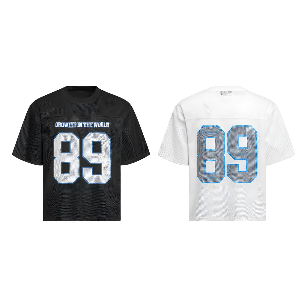 Loose-fitting casual t-shirt in chemical fibre blend available in black and white colours