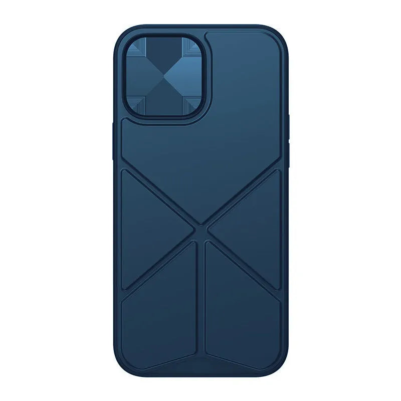A simple black TPU back cover case for an iPhone 13 Pro Max on a grey surface.