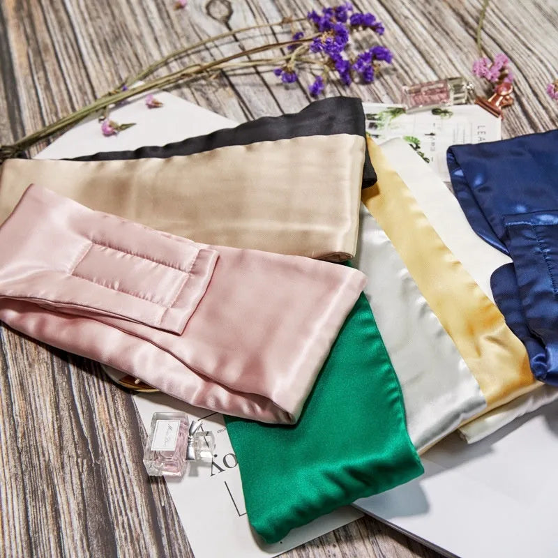 Mulberry silk sleep eye mask in multiple colour options including black and champagne gold