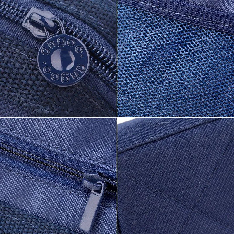 Large canvas pencil case with double zipper in yellow, black, and dark blue colour options