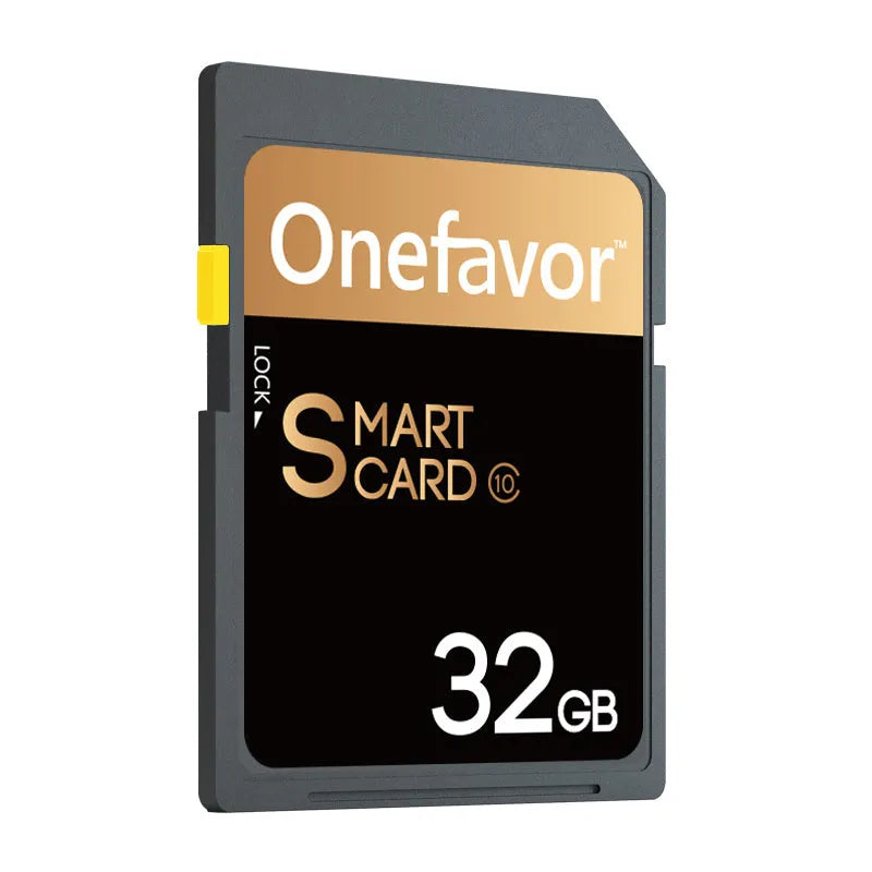 SD to PCMCIA adapter card with stainless steel housing and inserted 32GB SD card for Mercedes-Benz cars.