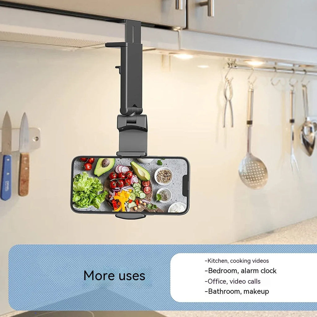 Foldable phone holder with rotating head in black, grey or green colours