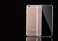 Transparent soft TPU mobile phone case for Apple iPhone on a white background.