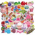 Candy series graffiti sticker pack with 50 colourful sheets showing cartoon patterns